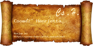 Csomó Henrietta névjegykártya
